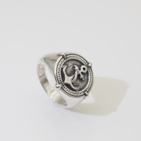 Nouvelle bague pour homme ancre en argent 925 sur mesure