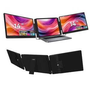 OEM ODM 14 Inch Portable Triple Monitor Foldable Laptop Screen Extender for Most <b>12</b> to 16 Inch Laptops - Product Image 1