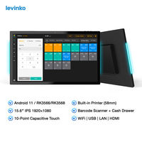 Terminal de paiement POS avec écran double IPS de 15,6 pouces, système Android, machine de commande pour restaurant