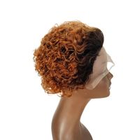 Perruque Courte Bouclée Pixie Pas Chère en Cheveux Humains Naturels, Perruques Frontales Bouclées pour Femmes Noires, Perruque Humaine