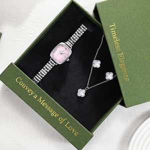 Set Regalo di Lusso per Donna: Orologio Elegante in Lega con Movimento al Quarzo, Collana e Bracciale, Ideale per Regali Aziendali - Product Image 3