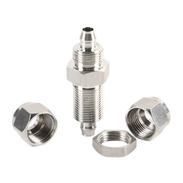 Stainless Steel Bulkhead Straight Quick Screw Fitting Nut Type Connector for PU PTFE Tube