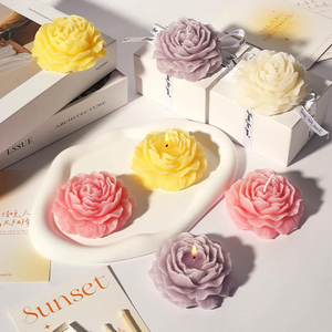 Nouvelles bougies décoratives en cire de soja parfumées, colorées, en forme de fleur, pour la Saint-Valentin, la fête <span class=keywords><strong>des</strong></span> mères, Pâques, les mariages, le Nouvel An - Product Image 3