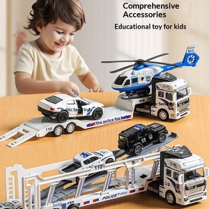 Nouveau jouet transfrontalier : Transporteur <span class=keywords><strong>de</strong></span> voitures <span class=keywords><strong>de</strong></span> police en alliage <span class=keywords><strong>de</strong></span> 32 cm avec ensemble <span class=keywords><strong>de</strong></span> 6 modèles <span class=keywords><strong>de</strong></span> véhicules <span class=keywords><strong>de</strong></span> sauvetage à grue, modèle <span class=keywords><strong>de</strong></span> véhicule <span class=keywords><strong>de</strong></span> sauvetage à grue, échelle 1:48, Control the Force - Product Image 3