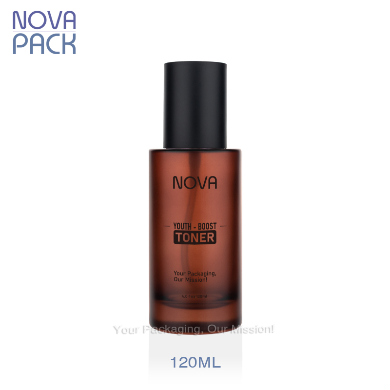 ขวดสีเหลืองอำพันฝ้า + สเปรย์สีดำ