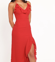 Robe longue décontractée d'été pour femme, coupe trapèze, respirante, imprimé floral, pois, col en V, dos nu, sans manches, à bretelles, style naturel
