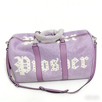 Bolsas de Viaje Góticas Personalizadas de Fábrica, Bolsas de Lona de Fin de Semana con Tachuelas de Cuero PU, OEM ODM, Logotipo Personalizado, Forro de Poliéster Deportivo de Lujo