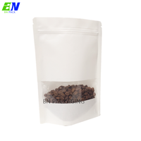 Stock de sacs recyclables en papier kraft brun Doypack pochette fenêtre sulfurisée pour sucre thé emballage d'aliments pour animaux de compagnie pour sérigraphie Logo