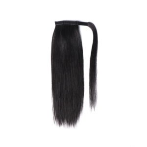 Coletas de pelo sintético para mujer, extensiones de cabello con cordón para <span class=keywords><strong>cola</strong></span> de caballo, para envolver cabello liso - Product Image 3