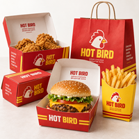 Boîtes d'emballage en papier personnalisées pour snacks, hamburgers et poulet à emporter, avec logo, pour l'emballage alimentaire rapide