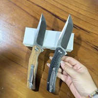 Couteau de poche pliable haut de gamme, lame en acier inoxydable D2, manche en G10/bois/fibre de carbone, couteau tactique EDC pour le camping et la survie