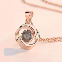 Vente en gros de collier photo à projection classique en argent sterling 925 pour couple collier à pendentif en cuivre pour femme pour cadeau