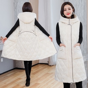 Chaleco largo negro para <span class=keywords><strong>mujer</strong></span>, chaqueta con capucha, Abrigo acolchado con cremallera, chaleco <span class=keywords><strong>sin</strong></span> mangas con burbujas, Parka, prendas de vestir, chaleco <span class=keywords><strong>sin</strong></span> mangas, chaqueta - Product Image 3