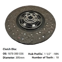 Disque d'embrayage pour camion lourd 1878000036 1375593 504034993 395mm 10T, plaque d'embrayage compatible avec DAF CF65 LF45 LF55 IVECO-Trucks
