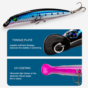 Personalización completa Blue Fox 10cm12g flotante Golden Jerkbait Long Casting Chatter Bait venta al por mayor carpa lubina pesca Minnow señuelos - Product Image 3