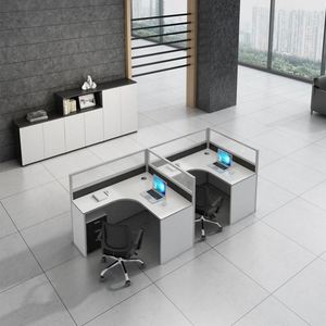 Diseño moderno 2/4/6/8 personas Escritorio de personal Muebles de oficina de madera en caoba y melamina para uso en edificios de oficinas - Product Image 5