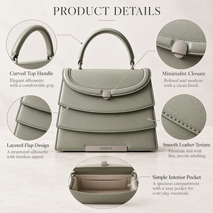 Sac à bandoulière personnalisé pour femme GORFIA, sac à main en cuir PU, sacs hobo à trois rabats, sacs de créateur en gros - Product Image 4