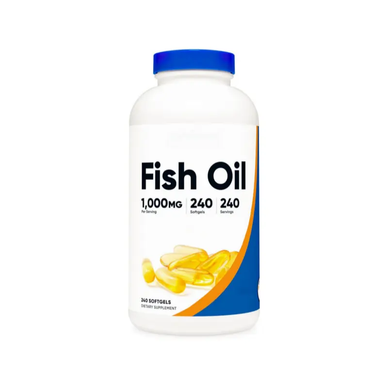 Óleo de peixe Omega 3 Softgels com EPA e DHA 240 Softgels Não-OGM sem glúten Suporte Logotipo e Personalização de etiqueta