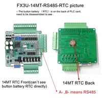 Amsamotion FX3U-14MR/MT - Placa de Control Industrial PLC, 14 E/S, RS485, 24 V, Programación de Automatización, Compatible con FX1N/FX2N