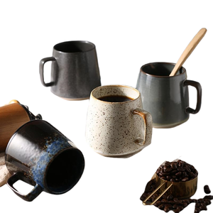 Mug en céramique artisanal de style japonais, en grès brut noir mat, personnalisé, simple et vintage, pour restaurant de ramen, vente en gros - Product Image 4