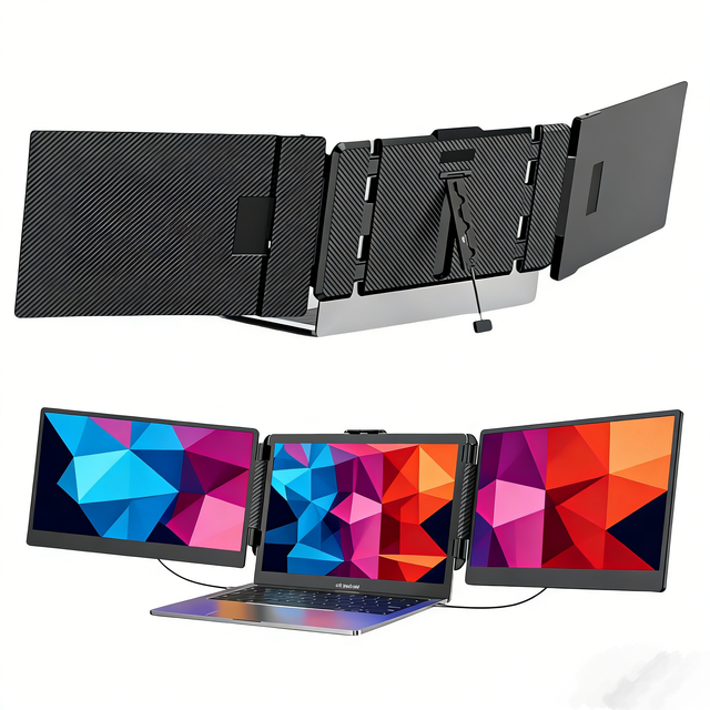 2026 New 14 Inch 1080p Dual Lcd Monitors USB C Port Laptop Screen Extender Triple Portable Monitor