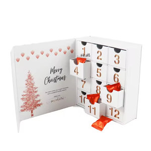 12 jours 25 jours tiroirs vides recyclables <span class=keywords><strong>calendrier</strong></span> de l'<span class=keywords><strong>avent</strong></span> emballage cadeau boîtes rigides carton estampage outils de maquillage personnalisables - Product Image 3