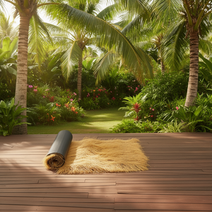 Rouleau de toiture en herbe artificielle 1,3 x 3,9 pieds pour cabane Tiki, bar, couverture décorative extérieure pour plantes - Product Image 2