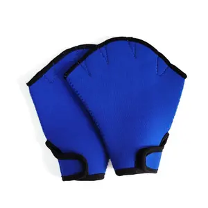 Custom fitness water resistance fingerless neoprene webbed training diving swimming gloves