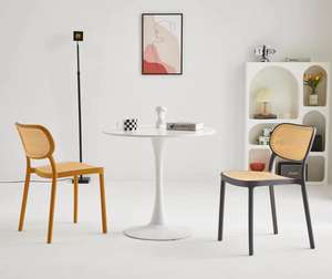 Hot Sale Cafe Restaurant Stackable Customized Colors PP Plastic <b>Rattan</b> <b>Dining</b> <b>Chair</b> - Product Image 2