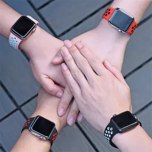 44mm 45mm Sport Uhren armband Luxus Silikon verstellbares Weich gummi Uhren armband für Apple Smart Watch Serie 7 6 5 4