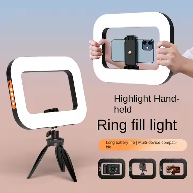 YM200 20W Selfie Portable Phone Rechargeable Ring Light Adjustable Fill Light with Tripod Light Stand for Live Stream