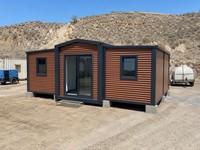Casa Contenedor Expandible de 20 pies/40 pies, Prefabricada con Panel Sándwich y Estructura de Acero, de Ensamblaje Rápido, Personalizable ODM/OEM, para Oficina o Campamento