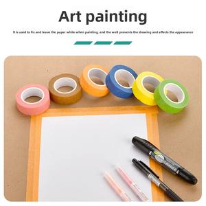 Cinta Adhesiva Multifuncional <span class=keywords><strong>para</strong></span> Manualidades, Cinta de Papel Crepé, Fuerte Adhesión, Sin Residuos, Desprendible a Mano, Cinta de Enmascarar Colorida <span class=keywords><strong>para</strong></span> Pintores - Product Image 4