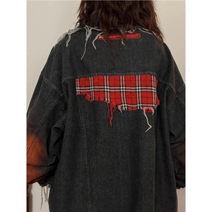 Colección Otoño Invierno 2025, Chaqueta corta vaquera lavada desgastada con borde crudo para mujer, diseño de nicho con cremallera a la moda - Product Image 5