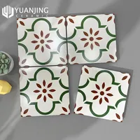 300x300mm mate esmaltado verde colorido porcelana azulejos flor mirada decoración del hogar antideslizante pequeño piso de cerámica ladrillos de pared