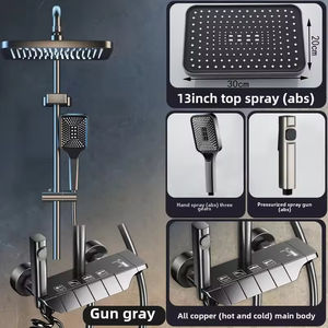 ชุดฝักบัวอาบน้ำติดผนังแบบดิจิตอล ดีไซน์ทันสมัย ปี 2025 ผลิตจากทองเหลือง พร้อมหัวฝักบัวแบบเรนชาวเวอร์ ผิวเซรามิกขัดเงา - Product Image 6