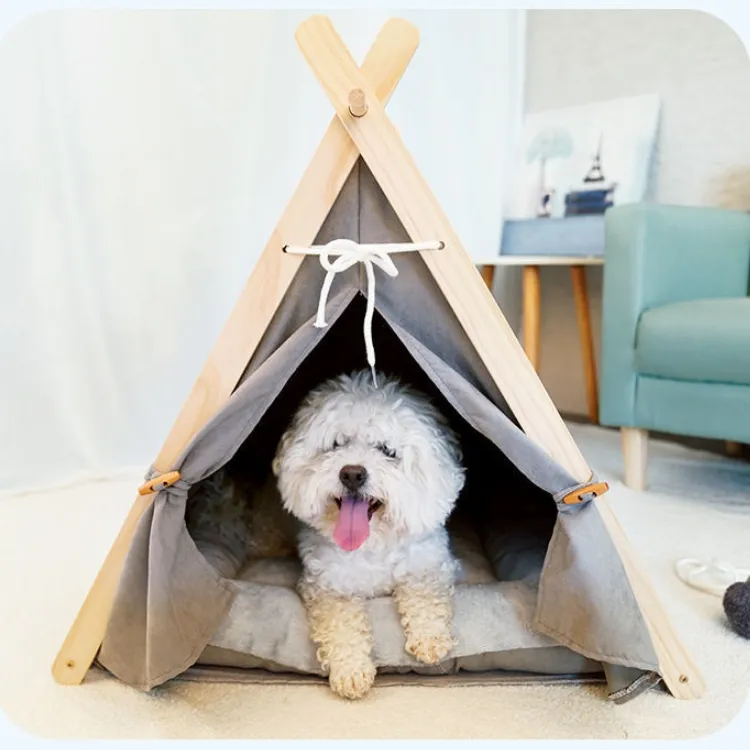Pet Supplies Atacado Removível e Lavável Canvas Tent Plush Mat Cat e Dog Kennel