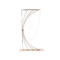Centerpiece Pesta Pernikahan, Tatakan Bunga Logam Emas, Penyangga Bunga Kristal Harp