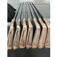 YABIN Nouveaux fers de golf pour hommes couleur cuivre, quatrième génération, 7 pièces (4-9P), flexibilité R/S/SR, tiges en acier/graphite