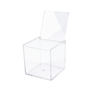 Boîte de rangement à couvercle rabattable en acrylique transparent de 10 cm, présentoir et <span class=keywords><strong>organisateur</strong></span> multi-usages anti-poussière pour figurines, <span class=keywords><strong>bijoux</strong></span>, aliments, jouets - Product Image 1
