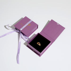 Custom Logo Elegant Flip Fine <b>Jewelry</b> Box Cardboard Box Earrings Necklace Rings Packaging <b>Magnetic</b> Closure Customized Color - Product Image 5