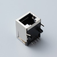 Conector de Red RJ45 Hembra 8P8C, Multiposición, Unión Completa, Carcasa de Cobre, Interfaz de Red Rectangular, Conector PCB