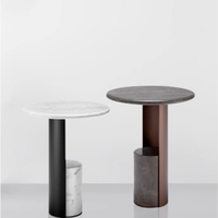 Table basse en marbre naturel de luxe nordique léger haut de gamme salon moderne canapé Table d'appoint Table en marbre design