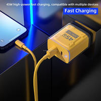 Cargador USB Tipo C de 45 W con Enchufe para UE, EE. UU. y Reino Unido, Carga Superrápida USB-C de 45 W, Adaptador de Corriente para Teléfono Móvil Tipo C
