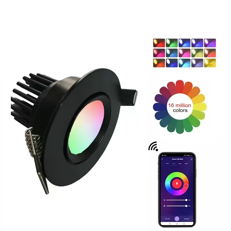 2 Zoll 3 W Farbwechsel Scheinwerfer RGB Downlight intelligentes LED-Downlight mit Alexa Tuya APP Fernbedienung