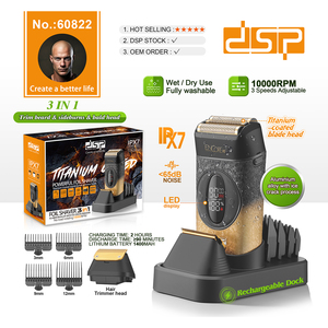 <span class=keywords><strong>Afeitadora</strong></span> <span class=keywords><strong>DSP</strong></span> 3 en 1 con Cabezales Recubiertos de Titanio, 4 Peines Guía y Pantalla LED - Profesional - Product Image 2