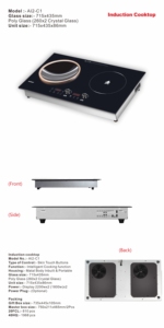 Estufa Eléctrica Integrada de 2 Quemadores, Combinación de Inducción y Vitrocerámica <span class=keywords><strong>para</strong></span> Cocinar en Familia - Product Image 6