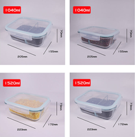 Bol vide en verre transparent, verrerie résistante à la chaleur pour la fraîcheur des aliments, bol en verre étanche 370ml 640ml 1040ml vente en gros