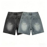 Shorts en jean essentiels pour hommes avec strass, noir sur noir, style discret, logo personnalisé, marque privée, exportation mondiale