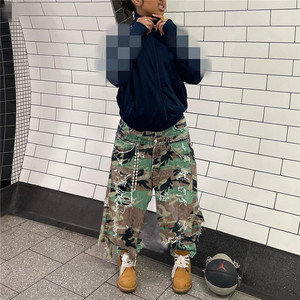 Streetwear Camouflage Straight Pants Sexy <strong>Women</strong> High Street Ripped <strong>Camo</strong> Fashion Denim <strong>Trousers</strong> - Product Image 3
